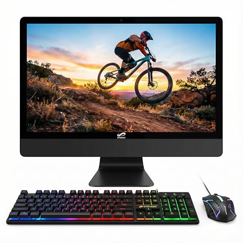 Image of STGSivir All in One Computer PC,22 inch FHD Display,Core i5,16G RAM,512G SSD | All in One Desktop Computer,WiFi,BT 5.0,RGB Keyboard,Mouse,Webcam,HDMI,Win11 Home,AIO for Home,Office