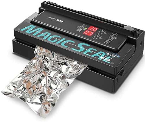 MAGIC SEAL MS300 Precision Vacuum Sealer Machine, Double Pump Commercial Food Sealer with Built-in Auto Cooling System, Compatible with Mylar, Smooth and Embossed Bags, Extra Wide 8mm Seal