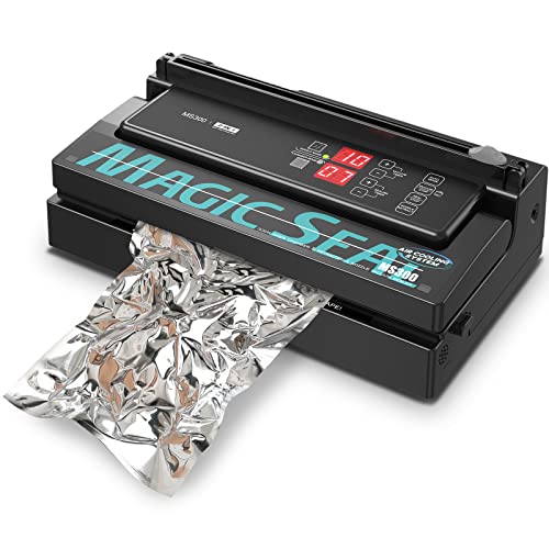 MAGIC SEAL Commercial Dual Mode Vacuum Sealer - for Textured & Smooth/Mylar Bags, 190W Food Sealer Vacuum Packing Machine with Auto Cooling System, Adjustable Air & Seal Settings -MS300 by MAGIC SEAL - Used condition - US$234.17