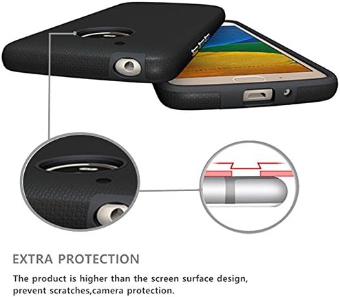Moto E4 Case (U.S. Edition), Dretal [Shock Absorption] Ultra-Thin Anti-Slip Armor Silicone Rubber Heavy Duty Hybrid Protective Cover for Motorola Moto E4 / Moto E (4th Generation)(Black)