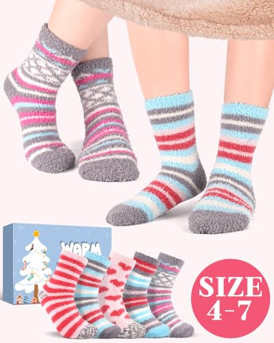 Stocking Fillers Women Fluffy Socks: Cosy Bed Socks for Women Ladies Sock 4-7, Xmas Gifts for Her Mum Sister Presents, Secret Santa Gifts Stocking Fillers for Teenage Girls Christmas Presents