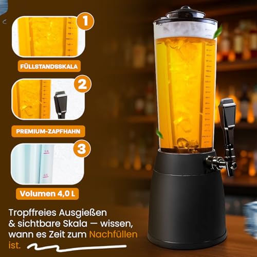 Biersäule Zapfsäule Biertower Getränkespender 4,0 L - 2