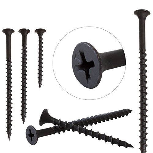 Dihl Pack of 50 3.5 x 35mm Bugle Head Plasterboard Drywall Screws, Countersunk, Carbon Steel, Black Phosphate, 50 PCS