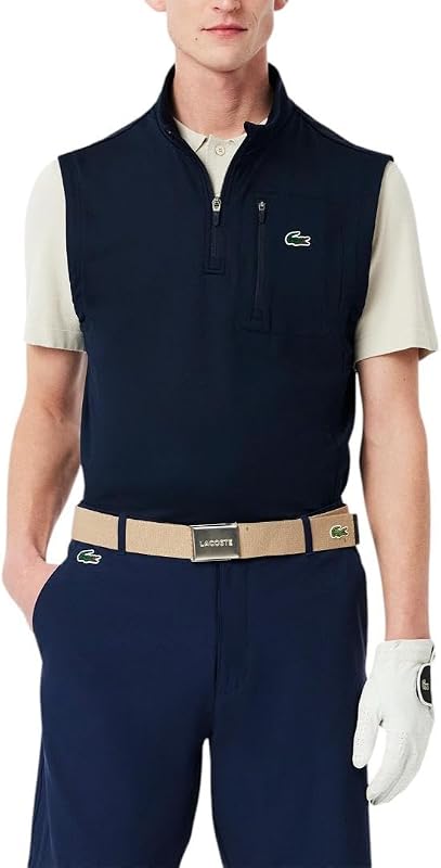 Lacoste Men's Quarter Zip Layering Golf Vest