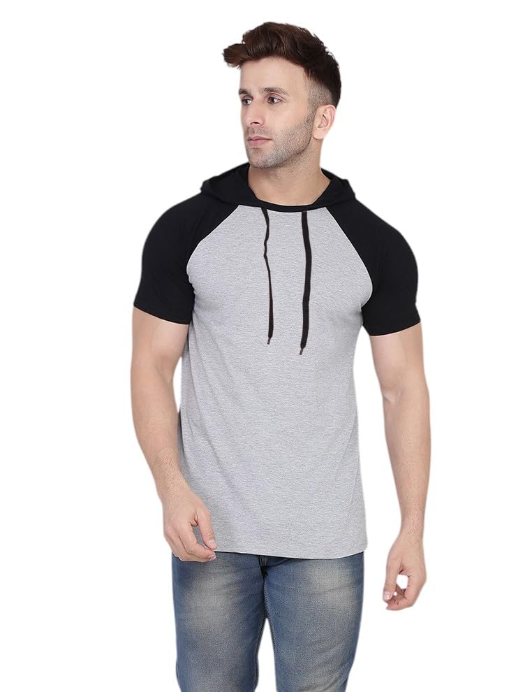 geum Men's Hooded Raglan Sleeve T-Shirt | Casual Athleisure Streetwear Tee-picture-29