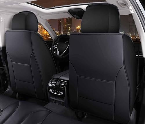 Miniatura 4 de YXQYOEOSO Cómodo juego completo de fundas de asiento de automóvil de cuero, 5 asientos, ajuste universal (rosa y blanco)