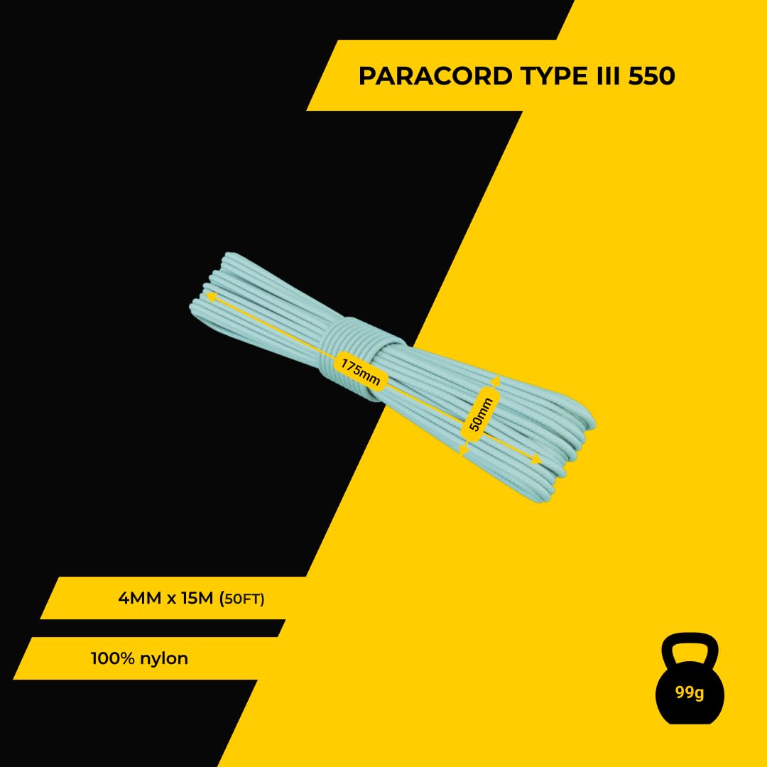 EdcX 2 mm Nylon Paracord 275 (15, 30, 50 and 100 m)- 100% Nylon rope, 3-Strand cord, Nylon cord 2 mm in Many Colours (Skylight, 15 m) - Image 2
