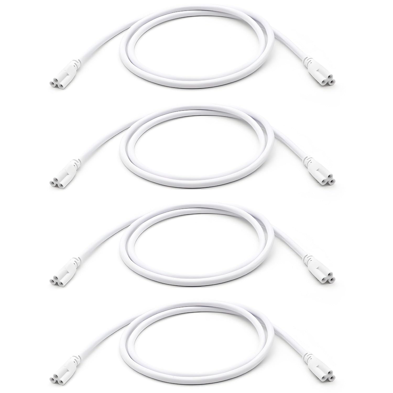 KALINA4FT T5 T8 Tube Light Fixture LED Linkable Cords, Double end Connector Cable, Power Extension Wire for LED Integrated Single Fixture, Shop, Garage, Under Cabinet Light, Pack of 4