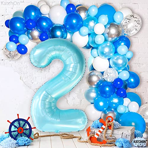 Image of KatchOn Light Blue Number 2 Balloon 40 Inch