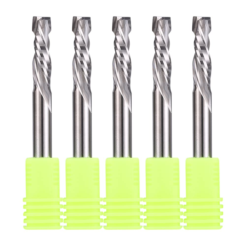 EU_HOZLY Lot de 5 fraises à compression en carbure de tungstène Up&Down 2 fraises à queue de 6 mm avec diamètre de coupe de 6 mm, longueur de coupe de 22 mm pour fraiseuse CNC