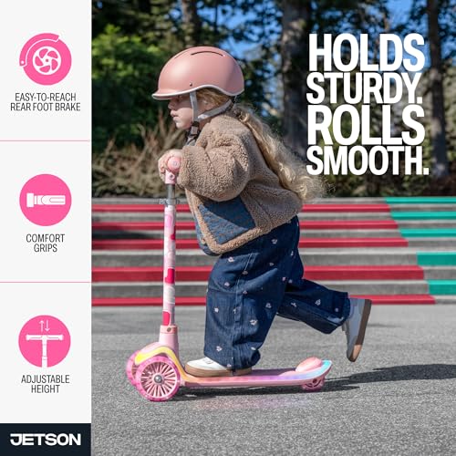 Image of Jetson Twee 3-Wheel Light-Up Kick Scooter, Kids' Scooter with LavaTech Deck Lights, Adjustable Handlebar Height, 4.7-Inch Wheels, Ages 3+