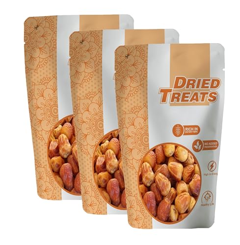 Image of Dried Treats Dried Fruits Nuts And Seeds (Peela Khajoor /Yellow Dates, 750g (3x250g))