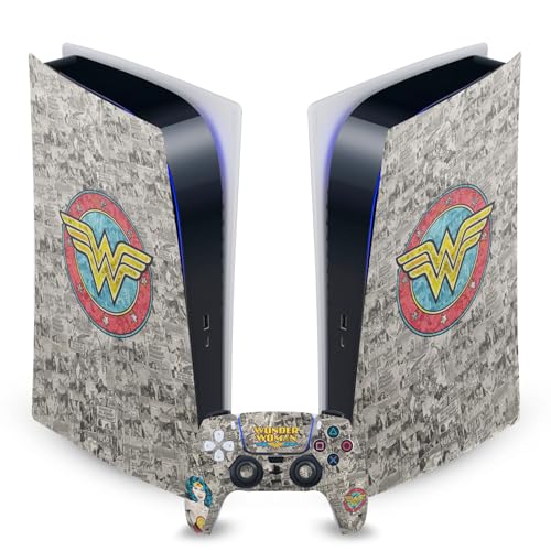 Autocollant de jeu peau Wonder Woman vintage, cadeau idéal pour joueur sur console PS5 Digital