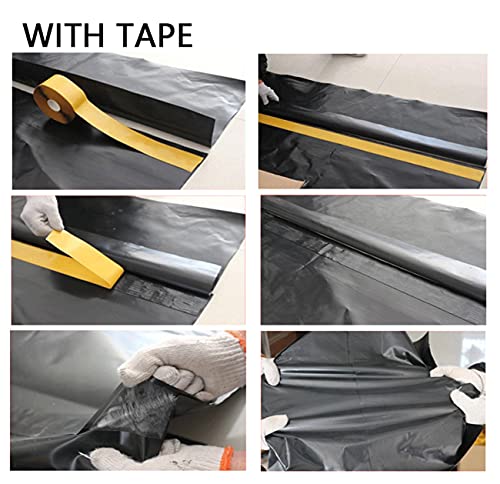 Vijver Liner Opvouwbare Duurzame Tuin Waterval Huid Membraan PVC 1M Brede Vijver Liner 0.2mm Kwaliteit Tuin Vis Vijver Liner Koi Vijvers, Water Tuinen en Fonteinen Landschap (Grootte: 1 × 9 m (3.9 × 29.5 ft), Kleur: 20S) - Image 4