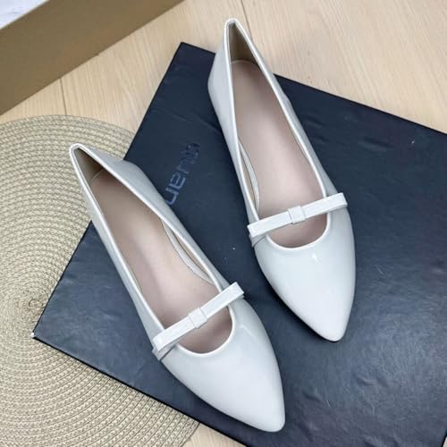 SAILING LU Women's Bowtie Pointed Toe Ballet Flats Bridal Wedding Flats Dressy Comfortable Flat Shoes Slip-On Loafers2