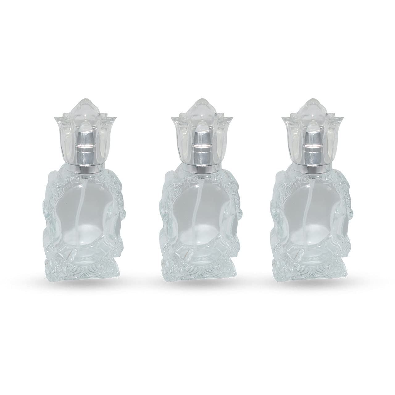 Hunky Dory 30ml Empty Glass Bottle with Spray Easy Refillable Pump and Cap for For DIY Perfume, Essential Oils, Blends, Rose Water, Costemic Use (Pack of 3)-image-4