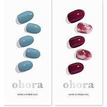 ohora Semi Cured Gel Nail Set of 2 N Washing Jean & N Mulberry - Professional Salon-Quality Nail Care