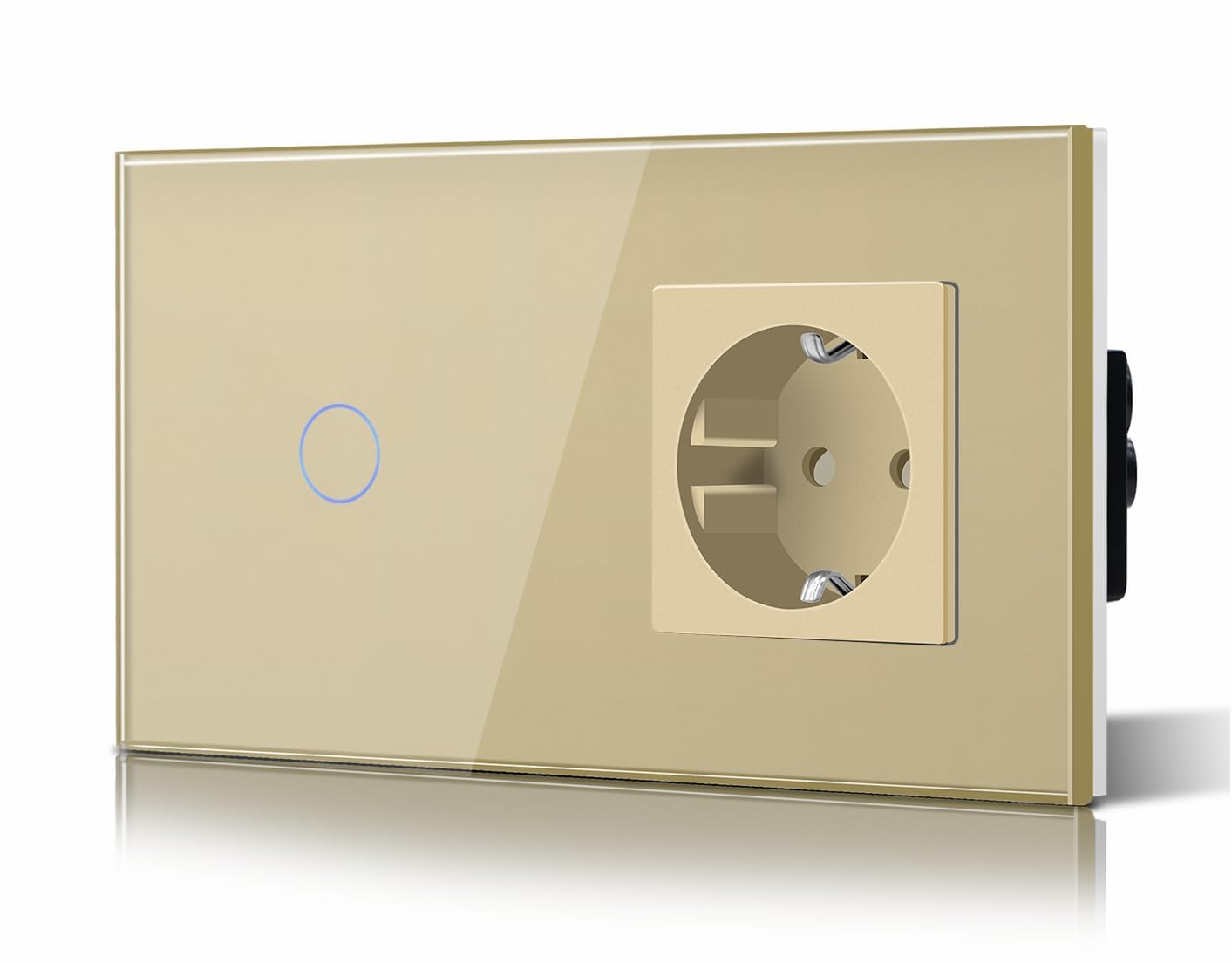BSEED Interruptor táctil y enchufe pared,Toma de corriente con USB C,Panel de Vidrio con pulsador LED,Sin Función Wifi,1 Gang 1 Vía+1 Enchufe USB/Tipo C,157mm Gris — view 76