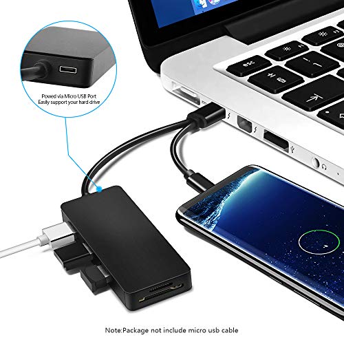 Micro USB OTG to Type C Adapter, Opluz 3-Port 6 IN1 USB/USB C HUB Adapter Fast Speed 5Gbps, Card Reader Read 2 Cards Simultaneously CF/TF/SDXC/SDHC/SD/MMC/Micro SDXC/Micro SD/Micro SDHC/MS/UHS-I