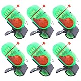 Elektrischer Angelalarm, 6-teiliges Set mit LED-Licht und Sound, 80 dB Summer für Rutenbissanzeiger, ABS und Edelstahl, für Outdoor-Angler (Kunststoff, grün)