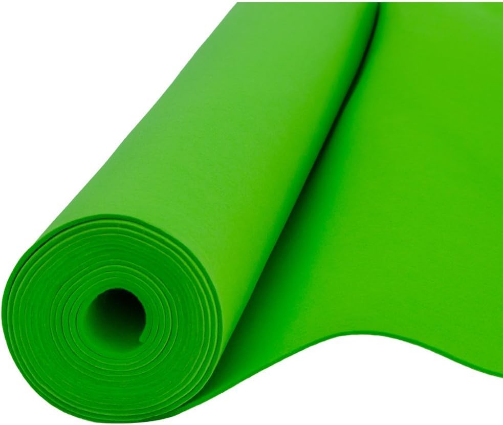 Fabreco Filz Meterware 4mm Dicke (2,5 M x 100 cm) – Imprägnierter Bastelfilz & Filzstoff Meterware für Dekoration, Polster & DIY | Filz zum Basteln: Tischläufer, Filzmatte & Filzunterlage (Grün)