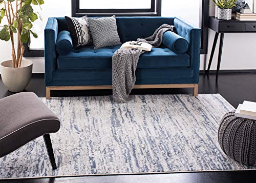 SAFAVIEH Amelia Collection Area Rug - 8' x 10', Ivory & Blue, Modern Abstract Design, Non-Shedding & Easy Care, Ideal for High Traffic Areas in Living Room, Bedroom (ALA768A) - Image 3