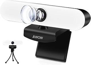 USB Webcam 2K, 2560x1440 Streaming Webcam with Microphone for PC, MAC, Laptop, Plug and Play Web Camera with Touch Control Light for Youtube, Skype, Studying, Video Calling, Conference, Teams, Zoom