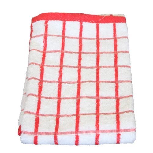 Torchon vaisselle extra-large 100 % coton - rouge/blanc