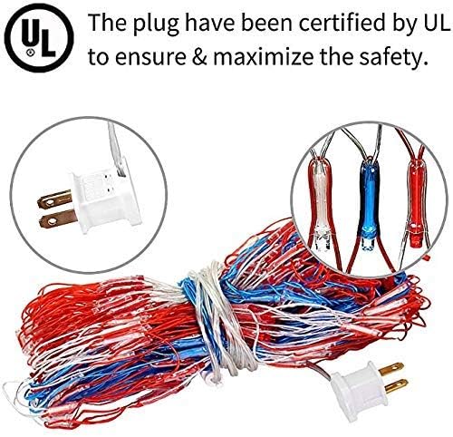 Puhong American Flag Net Lights,420 Led Usa Flag String Lights,Outdoor Waterproof Patriotic Ornaments For Independence Day National Day July 4Th Memorial Day Christmas New Year Party Yard Decor #TOP6