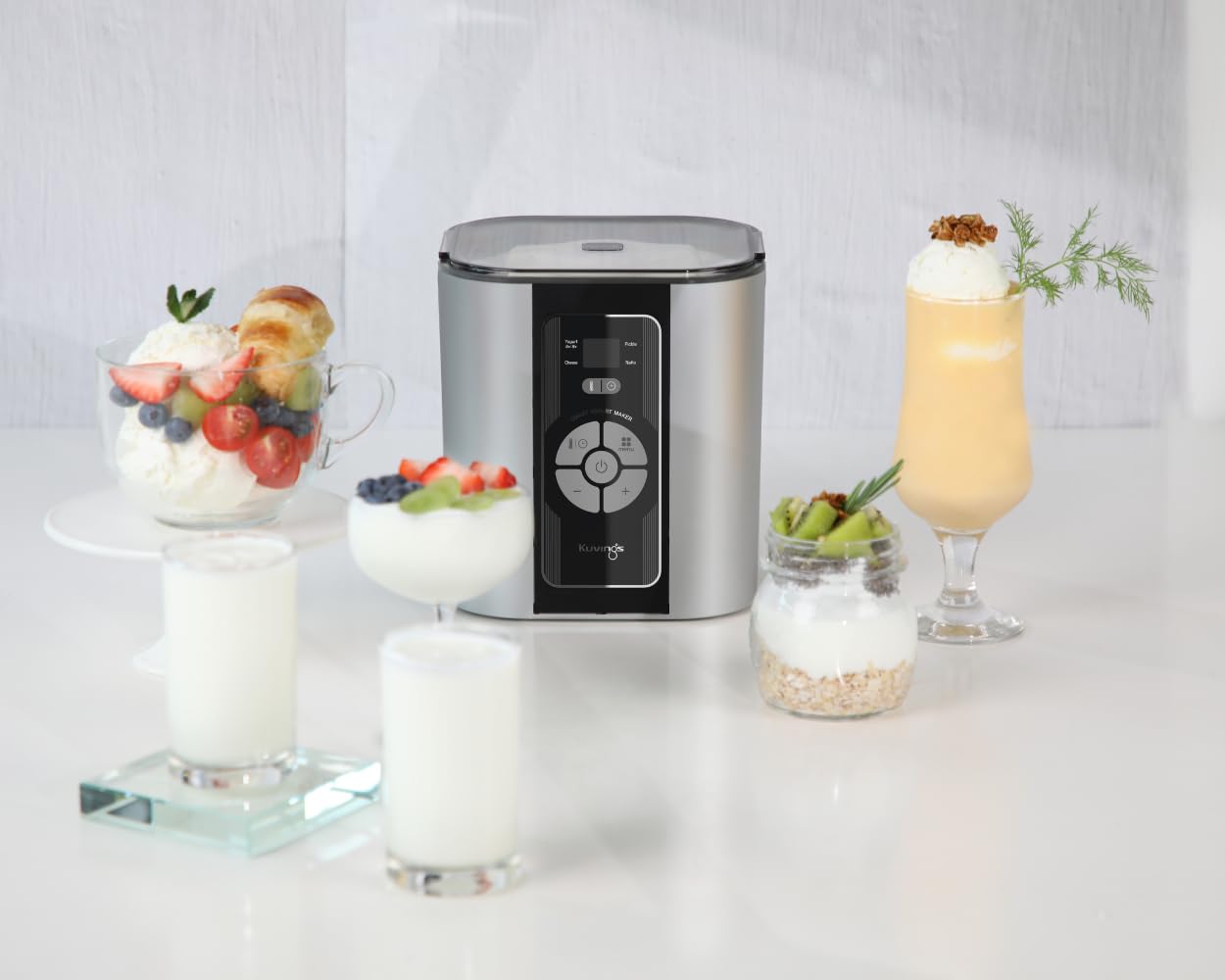 Kuvings – Yaourtière fromagère 2L – Livre de recettes offert - Gris silver