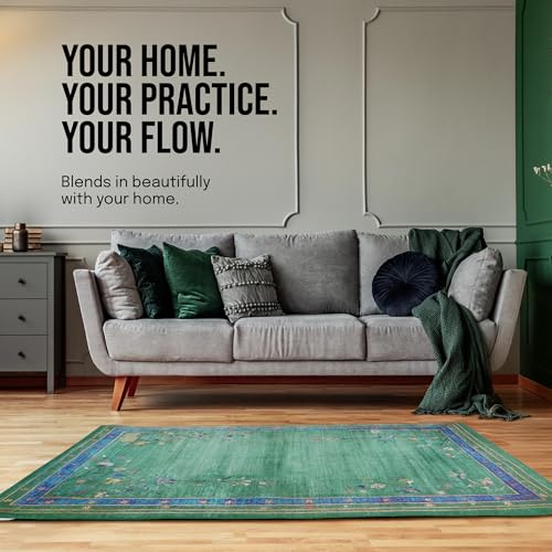 Image of Yoga Mat and Towel Set - 6x4 ft Large Workout Mat with Matching Yoga Towel, Non-Slip, Home-Friendly, Machine Washable, Ideal for Yoga, Pilates & Floor Workouts