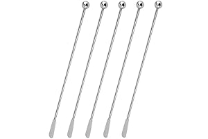 Coffee Beverage Stirrers Stir - Stainless Steel Cocktail Drink Swizzle Stick with Small Rectangular Paddles