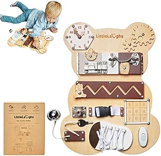 Busy Board for Toddlers | Big Wooden Montessori Board with Engaging & Fun Activities | Baby Sensory Board | Busy Board 1 or 2 Year Old | Travel Toys | Activity Board for Developing Motor Skills