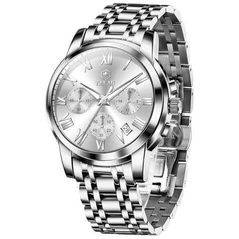 Taxau Silver Chronograph Men's Watch Cover