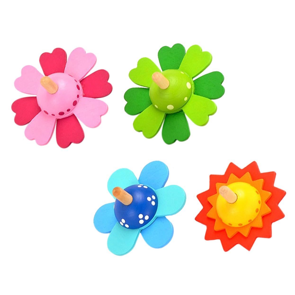 BESTonZON Wooden Boys and Girls Gyro Toys Fidget Toys Stress for Children Rotating Gyro Plaything