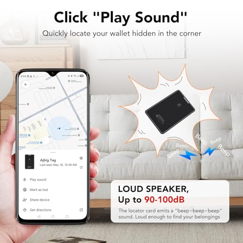Image of 2 Pack Wallet Tracker Card for Android Bluetooth Tracker Work with Google Find Hub(Android Only), IP68 Waterproof, Item Finder for Bags, Keys, Passport