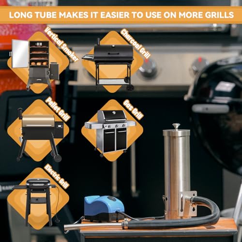 DOBADN 304 Edelstahl Kaltrauchgenerator, Tragbares Räucherofen Elektrisch Zum Räuchern von Lebensmitteln und Fleisch, BBQ Rauch-Erzeuger