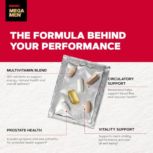 GNC Mega Men Performance & Vitality Vitapak Program V2, 30 Ct, 30 Servings