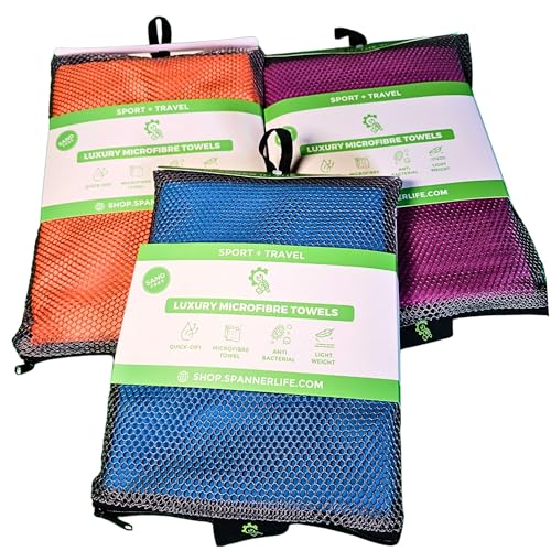 Microfibre towel, compact, ultra lightweight travel towel quick dry - the perfect gym sport, camping & hiking (Purple Small Microfibre Towels for Adults, 120cmx60cm)