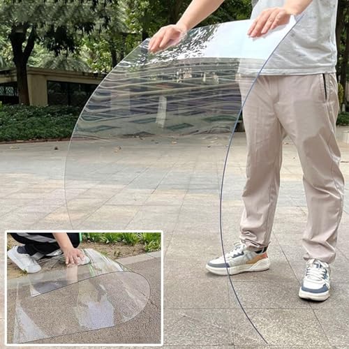 Clear Polycarbonate Roofing Sheet 2/2.6/3.3/4/5.1/6FT Wide Splicable Corrugated Plastic Greenhouse Shed Canopy, UV Protection Transparent Rainproof Board,Roof Panels(0.6x1m/2x3.3ft)