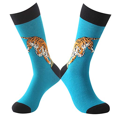 BONANGEL Men's Fun Dress Socks-Colorful Funny Novelty Crew Socks Pack,Crazy Socks Gifts for Men (10pairs-Raccon 1)