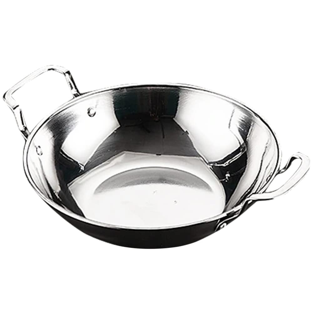 Plancha redonda de uso diario Sartén de cocina Sartén de cocina Utensilios de cocina para restaurante Utensilios de cocina de acero inoxidable Olla de cocina Olla de cocina de doble asa Sartén de