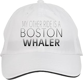 Makoroni - My Other Ride is A Boston Whaler Hat Adjustable Cap, DesJ86 White