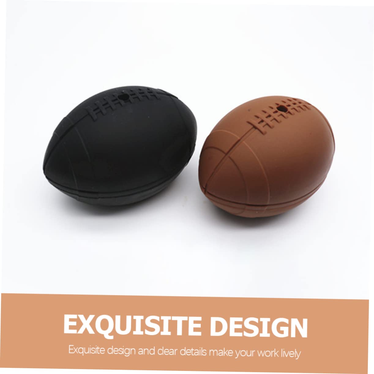 Amosfun 4 Sätze Rugby-eiswürfelschale Eiswurfel Behälter Eiswürfel Behälter Eiswürfelform Eiswürfelbereiter Flexible Silikonform Antihaft-eisform Kieselgel Light Brown 2 Stück * 4