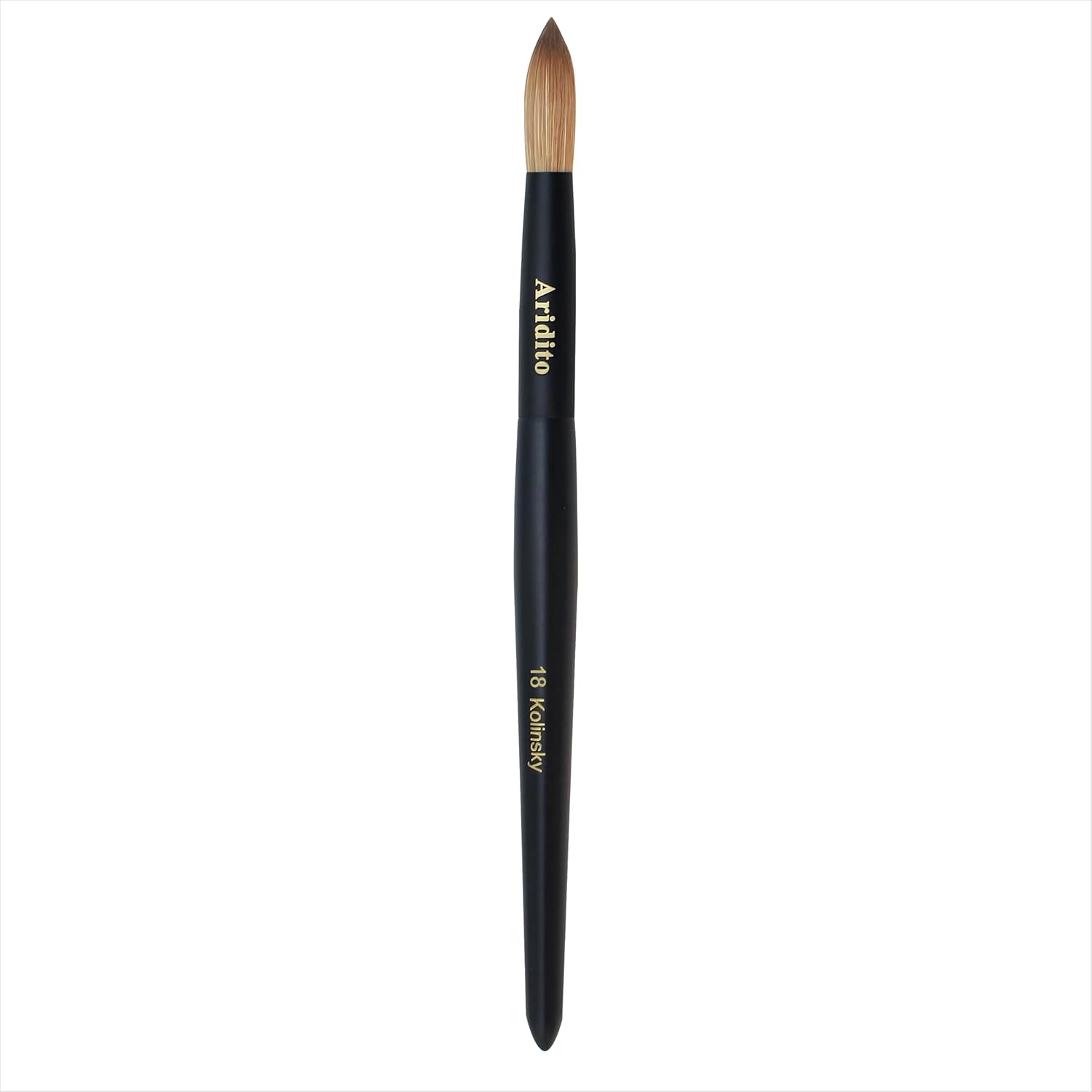 Kolinsky Round Head Acrylic Nail Art Brush Set, Black Wooden Handle, Silver Metal, Size 8 10 12 14 16 18, for Professional Manicure DIY Home Salon (16# Kolinsky)