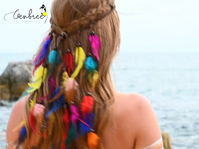 Diadema India Con Plumas, India, Hippie, Bohemia, Festival, Fiesta