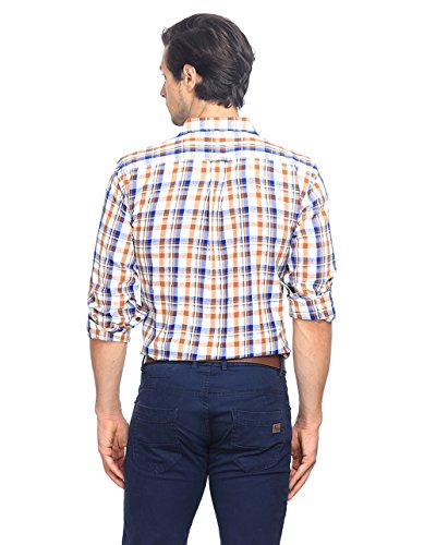 Image of BASICS 100% Cotton Checked Shirt for Men | Slim Fit | Everyday Smart Casual Wear | Full Sleeve