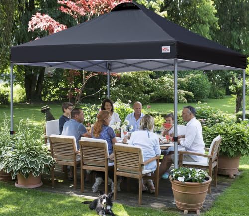 MASTERCANOPY 10x10 Pop Up Canopy Tent, 1 Person Setup Instant Shelter,Outdoor Portable Beach Canopy with Roller Bag, 4 Sandbags, 4 Ropes, 8 Stakes (10x10, Black) - Image 3
