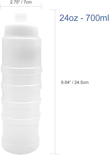 Miniatura 5 de GARASANI Dispensador de botellas de condimentos exprimibles de salsa de 4 agujeros (24 oz - 23.7 fl oz)