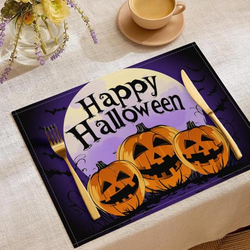 Sets de table Halloween lavables pour protéger la cuisine des taches de fêtes